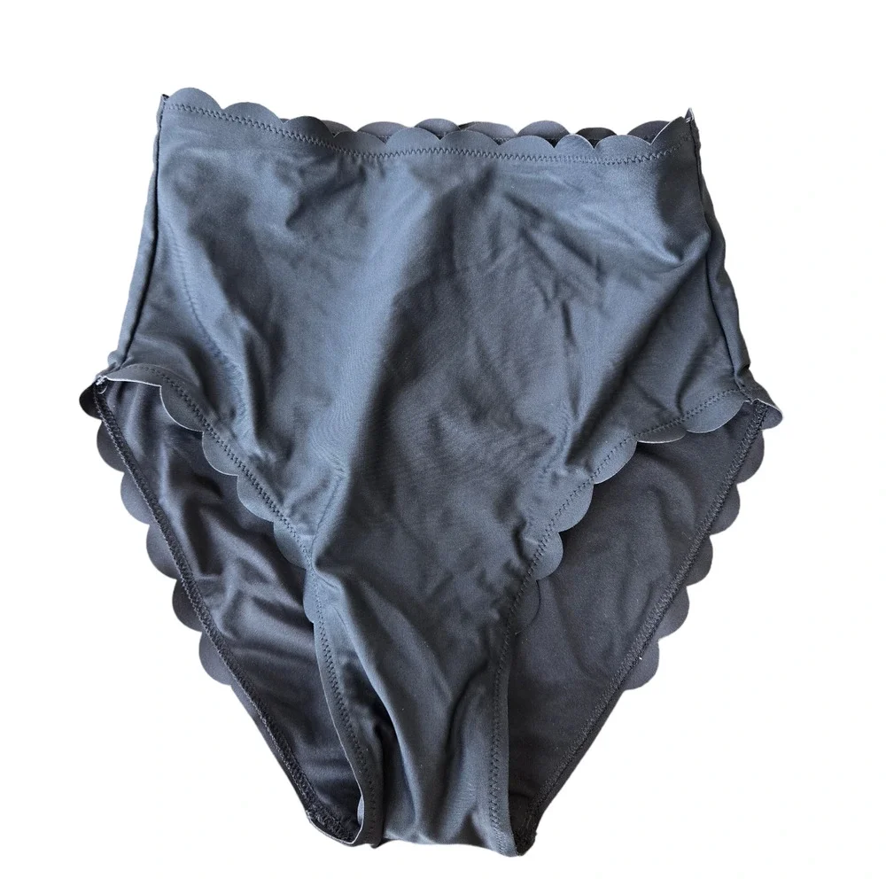 J. Crew Factory High-Rise Scalloped Bikini Bottom Size XXS NWT